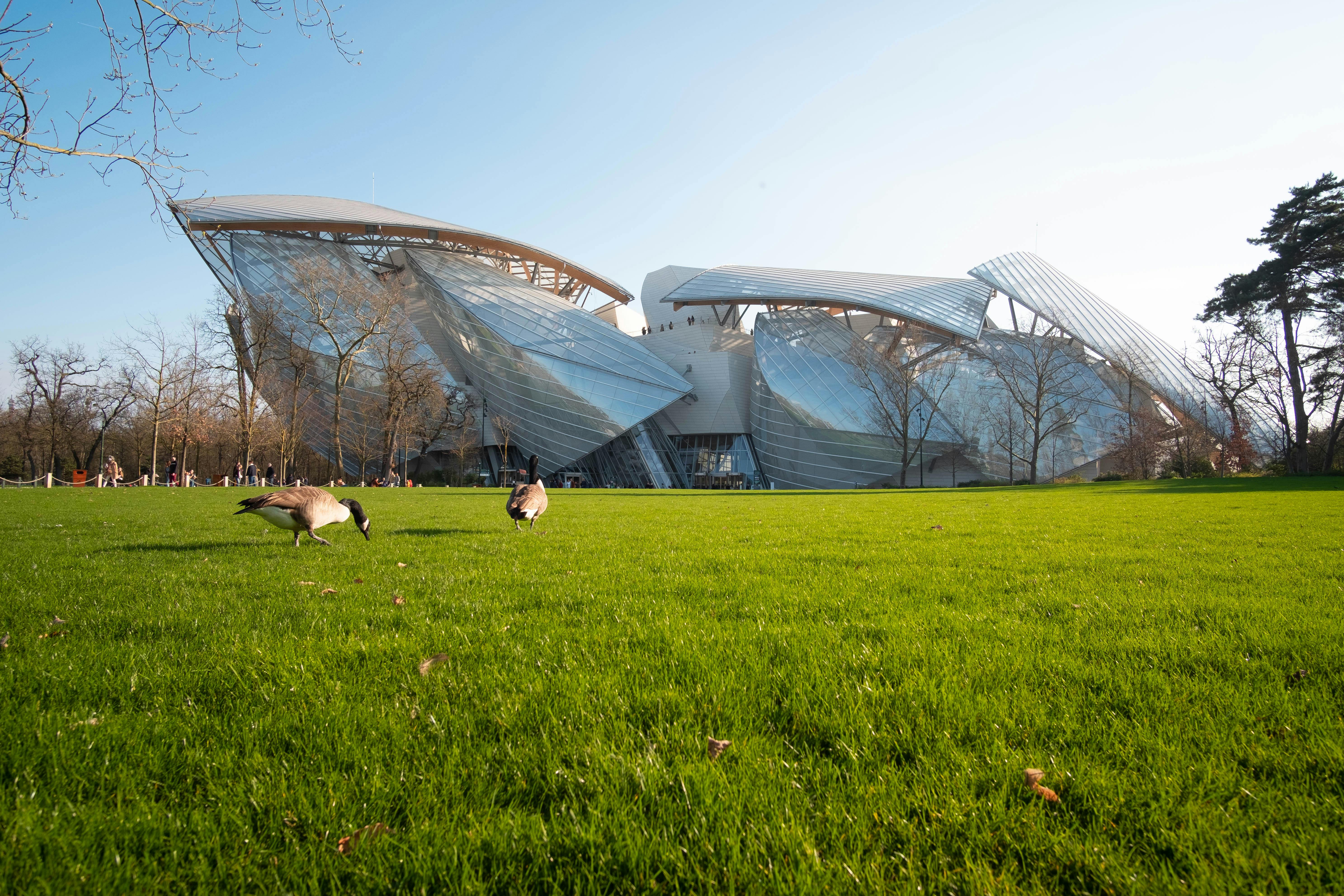 Fondation Louis Vuitton's glass sail architecture in Paris