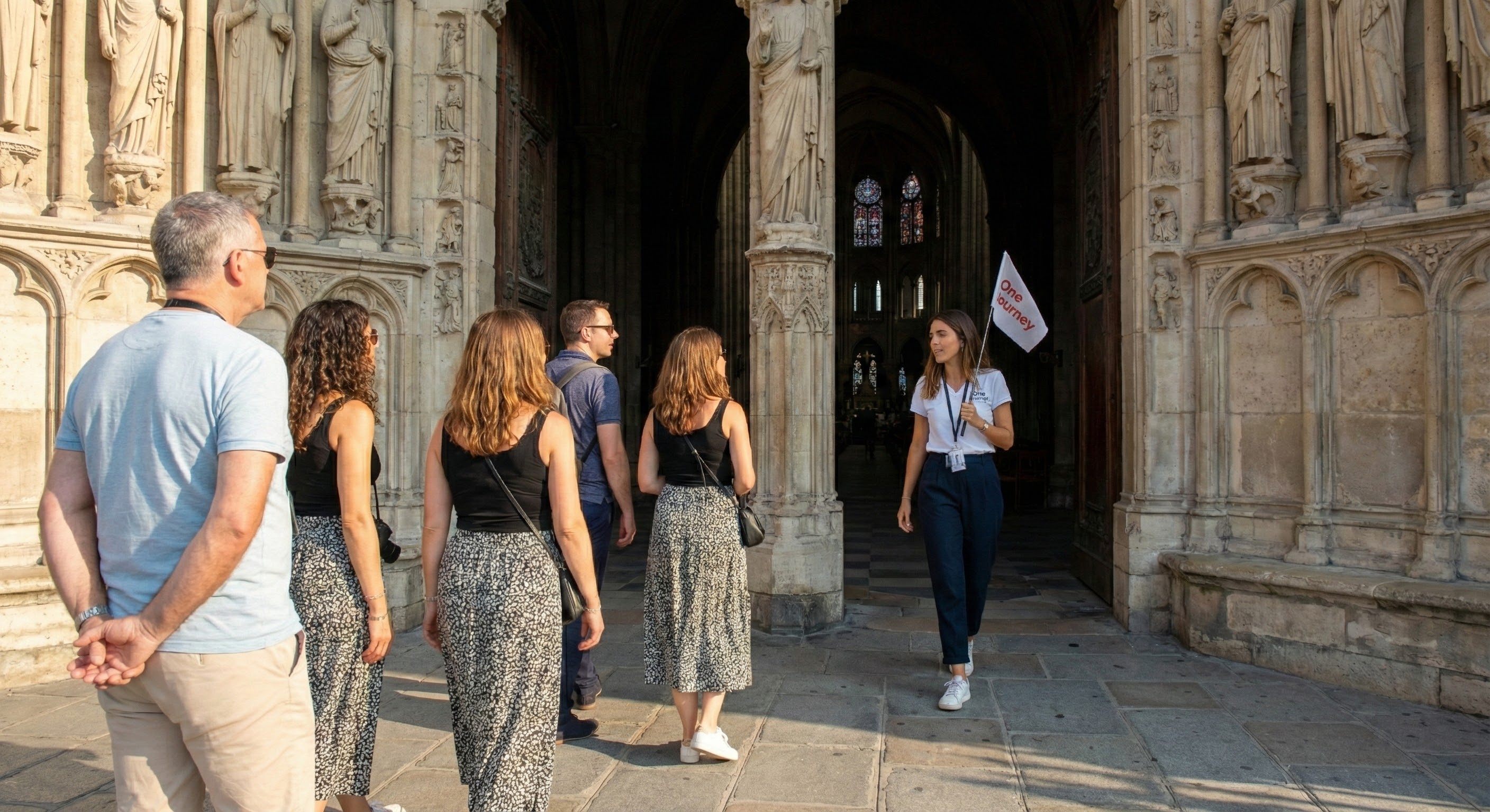 Notre Dame Cathedral entrance from exterior to interior