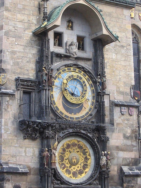 Astronomical Clock mechanisms behind the clock face
